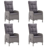 NNEVL 5 Piece Garden Dining Set Grey