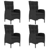 NNEVL 5 Piece Garden Dining Set Black