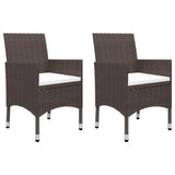 NNEVL 5 Piece Garden Dining Set Brown