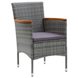 NNEVL 5 Piece Garden Dining Set Grey