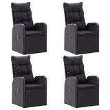 NNEVL 5 Piece Garden Dining Set Black