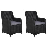 NNEVL 3 Piece Garden Dining Set Black