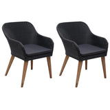 NNEVL 3 Piece Garden Dining Set Black