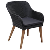 NNEVL 3 Piece Garden Dining Set Black