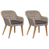 NNEVL 3 Piece Garden Dining Set Brown