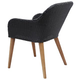 NNEVL 5 Piece Garden Dining Set Black