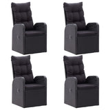 NNEVL 5 Piece Garden Dining Set Black