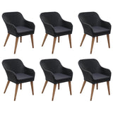 NNEVL 7 Piece Garden Dining Set Black