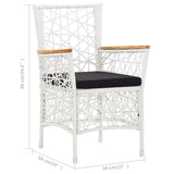 NNEVL 9 Piece Garden Dining Set White