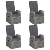 NNEVL 7 Piece Garden Dining Set Grey