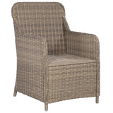 NNEVL 7 Piece Garden Dining Set Brown