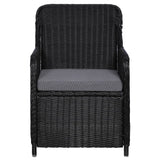 NNEVL 9 Piece Garden Dining Set Black