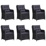 NNEVL 9 Piece Garden Dining Set Black