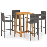 NNEVL 5 Piece Garden Bar Set Grey
