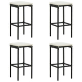 NNEVL 5 Piece Garden Bar Set with Cushions Black