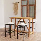 NNEVL 5 Piece Garden Bar Set with Cushions Black