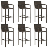 NNEVL 7 Piece Garden Bar Set Brown
