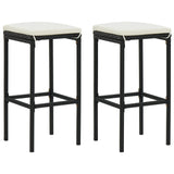 NNEVL 3 Piece Garden Bar Set with Cushions Black