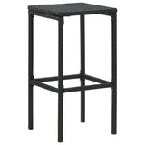 NNEVL 3 Piece Garden Bar Set with Cushions Black