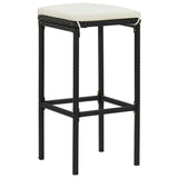 NNEVL 3 Piece Garden Bar Set with Cushions Black