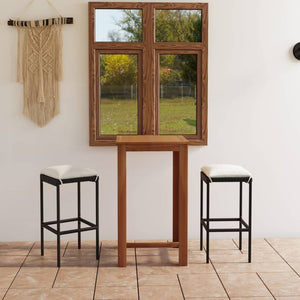 NNEVL 3 Piece Garden Bar Set with Cushions Black