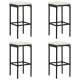 NNEVL 5 Piece Garden Bar Set with Cushions Black