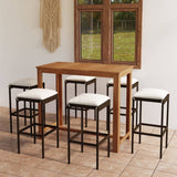 NNEVL 7 Piece Garden Bar Set with Cushions Brown