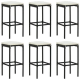 NNEVL 7 Piece Garden Bar Set with Cushions Black