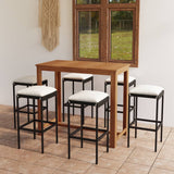 NNEVL 7 Piece Garden Bar Set with Cushions Black