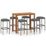 NNEVL 7 Piece Garden Bar Set with Cushions Grey