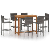 NNEVL 7 Piece Garden Bar Set Grey