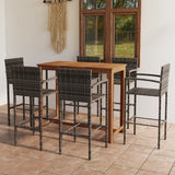 NNEVL 7 Piece Garden Bar Set Grey