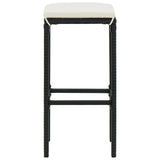 NNEVL 7 Piece Garden Bar Set with Cushions Black