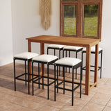 NNEVL 7 Piece Garden Bar Set with Cushions Black