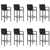 NNEVL 9 Piece Garden Bar Set Black