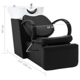 NNEVL Salon Shampoo Chair with Washbasin Black and White Faux Leather