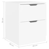 NNEVL Bedside Cabinet White 40x40x50 cm Chipboard