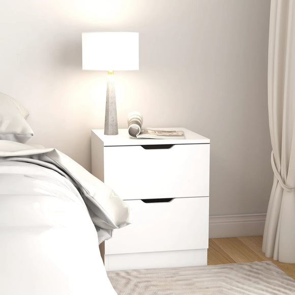 NNEVL Bedside Cabinet White 40x40x50 cm Chipboard