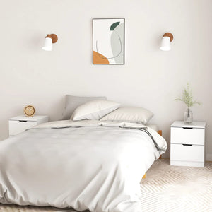 NNEVL Bedside Cabinets 2 pcs White 40x40x50 cm Chipboard