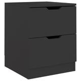 NNEVL Bedside Cabinet Black 40x40x50 cm Chipboard