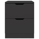 NNEVL Bedside Cabinet Black 40x40x50 cm Chipboard