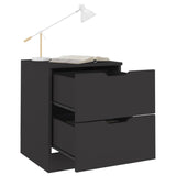 NNEVL Bedside Cabinets 2 pcs Black 40x40x50 cm Chipboard