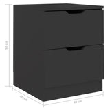 NNEVL Bedside Cabinets 2 pcs Black 40x40x50 cm Chipboard