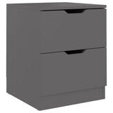 NNEVL Bedside Cabinet Grey 40x40x50 cm Chipboard