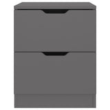 NNEVL Bedside Cabinet Grey 40x40x50 cm Chipboard