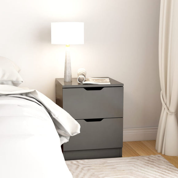 NNEVL Bedside Cabinet Grey 40x40x50 cm Chipboard