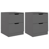 NNEVL Bedside Cabinets 2 pcs Grey 40x40x50 cm Chipboard