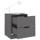 NNEVL Bedside Cabinets 2 pcs Grey 40x40x50 cm Chipboard
