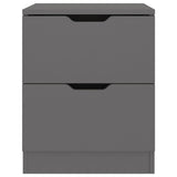 NNEVL Bedside Cabinets 2 pcs Grey 40x40x50 cm Chipboard