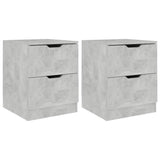 NNEVL Bedside Cabinets 2 pcs Concrete Grey 40x40x50 cm Chipboard